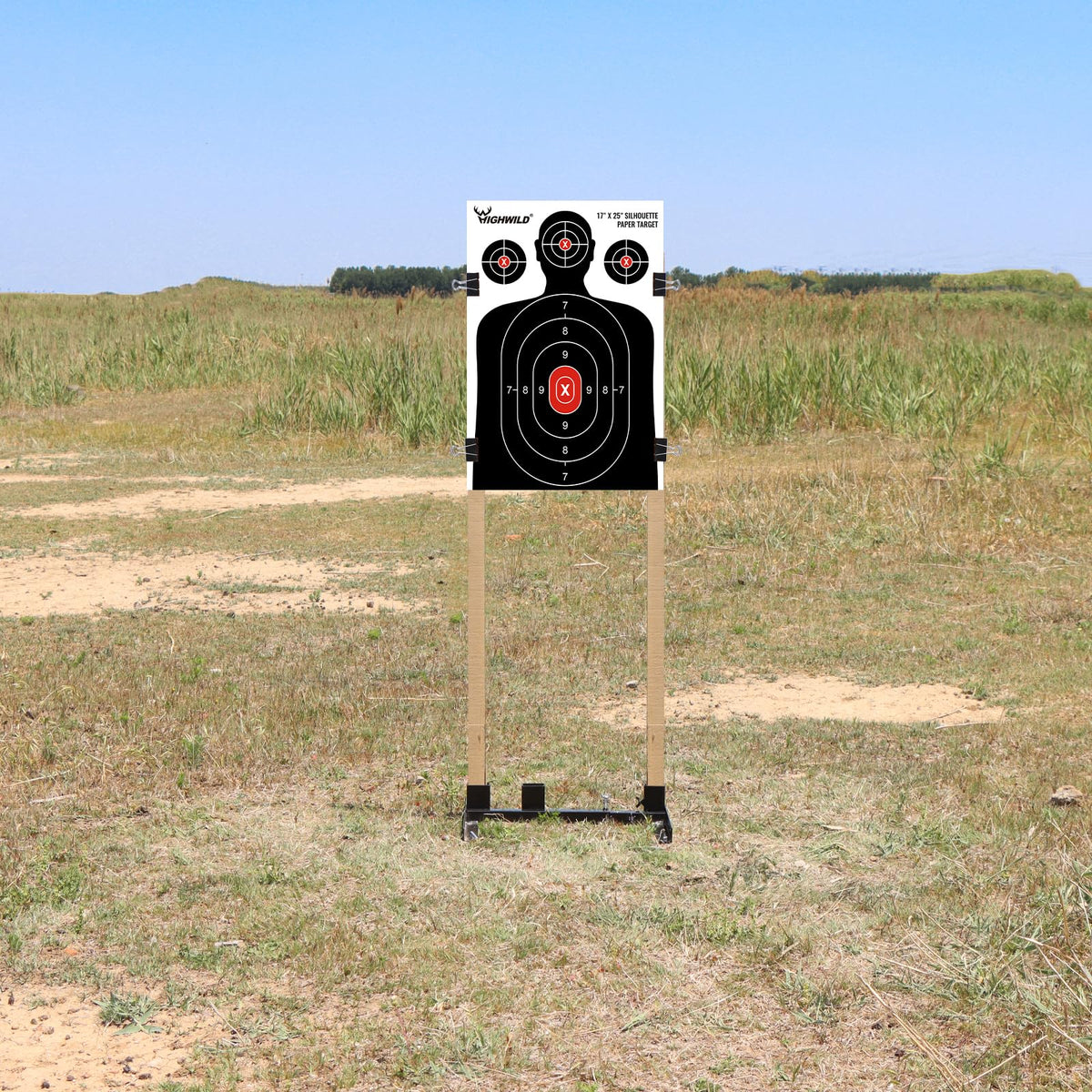 Highwild Adjustable Target Stand Base for Paper Shooting Cardboard Silhouette H Shape Stand Base for Shooting Range 1x2 Wooden Target Station Setup - 2 Pack