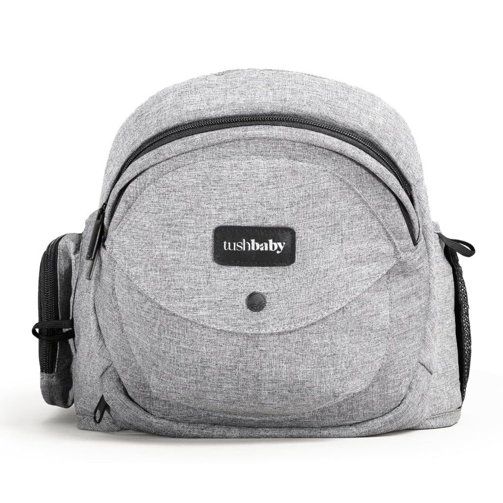 Buy now Tushbaby Original Hip Seat Baby Carrier for Babies & Toddlers up to 45 lbs, Safety Certified, Lightweight No-Foam Design with Storage & Nursing Support, Grey at indiglob india