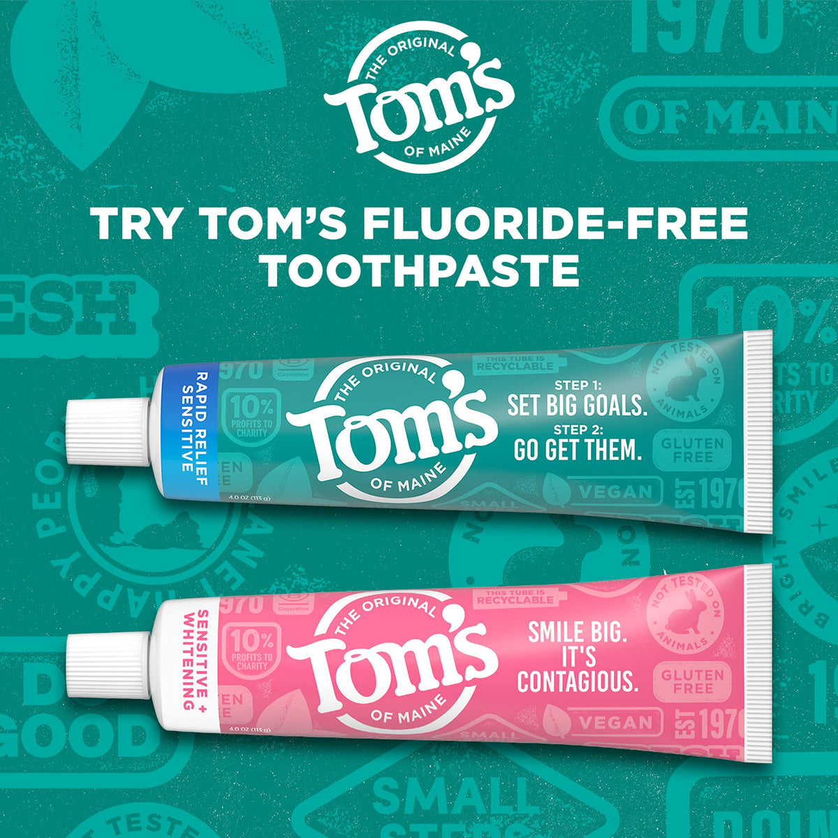 Tom's of Maine Sensitive and Whitening Toothpaste, Mint, 3 Pack, 4 oz