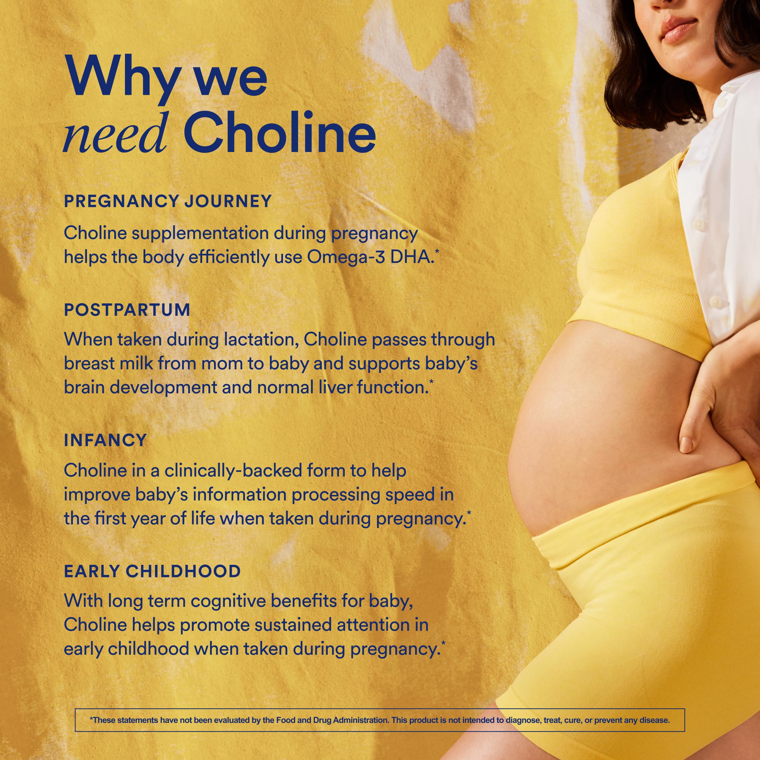 Ritual Natal Choline Supplement 550mg - 60 Capsules - 30 Servings | Support Baby’s Cognitive Function When Taken During Pregnancy and Postpartum Choline Content in Breastmilk* - Vegan - Citrus