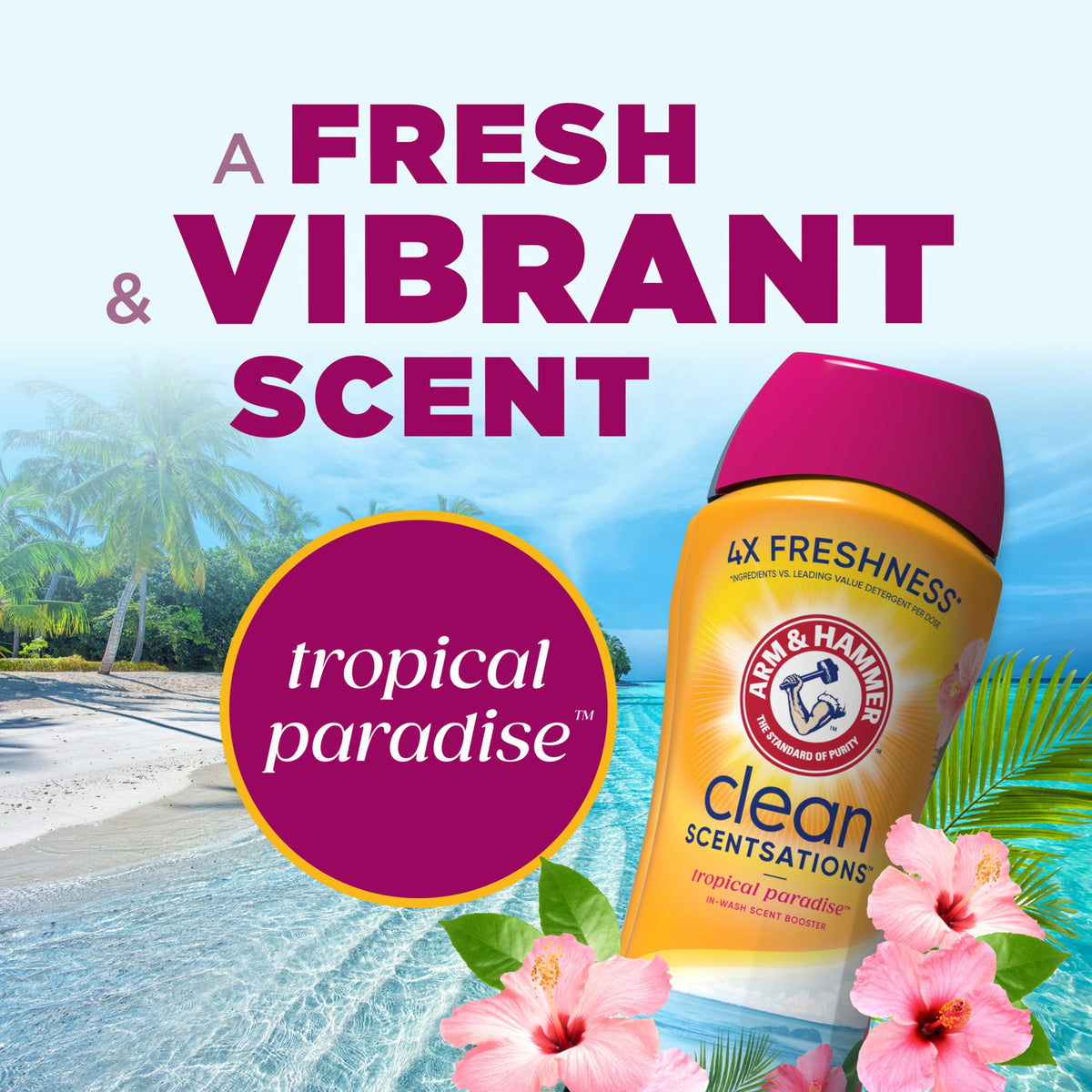 ARM & HAMMER Clean Scentsations Laundry Scent Booster, Tropical, 24 Oz