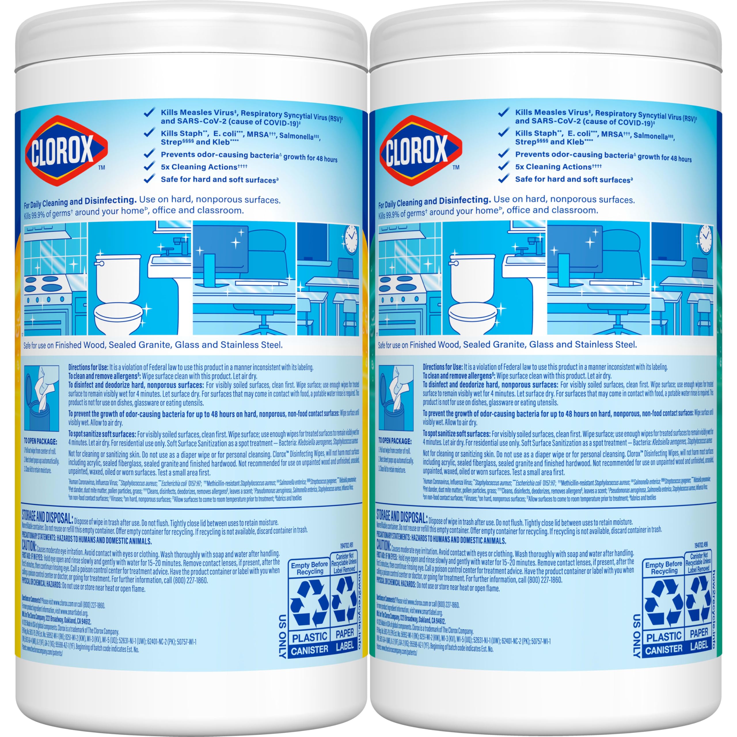 Buy now Clorox Disinfecting Cleaning Wipes Variety Pack, 75 Count Each, Pack of 4 (Package May Vary) at indiglob india