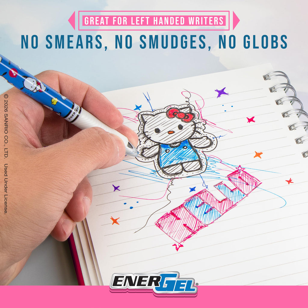 Pentel EnerGel RTX Liquid Gel Pen, Hello Kitty® and Friends, Limited Edition, Mix 2, 0.7mm, Med Line, Assorted Ink, 5-Pk (BL77HKPF5M1)