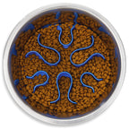 Outward Hound Fun Feeder Stainless Steel Slo Bowl for Dogs, Medium, 8.3"