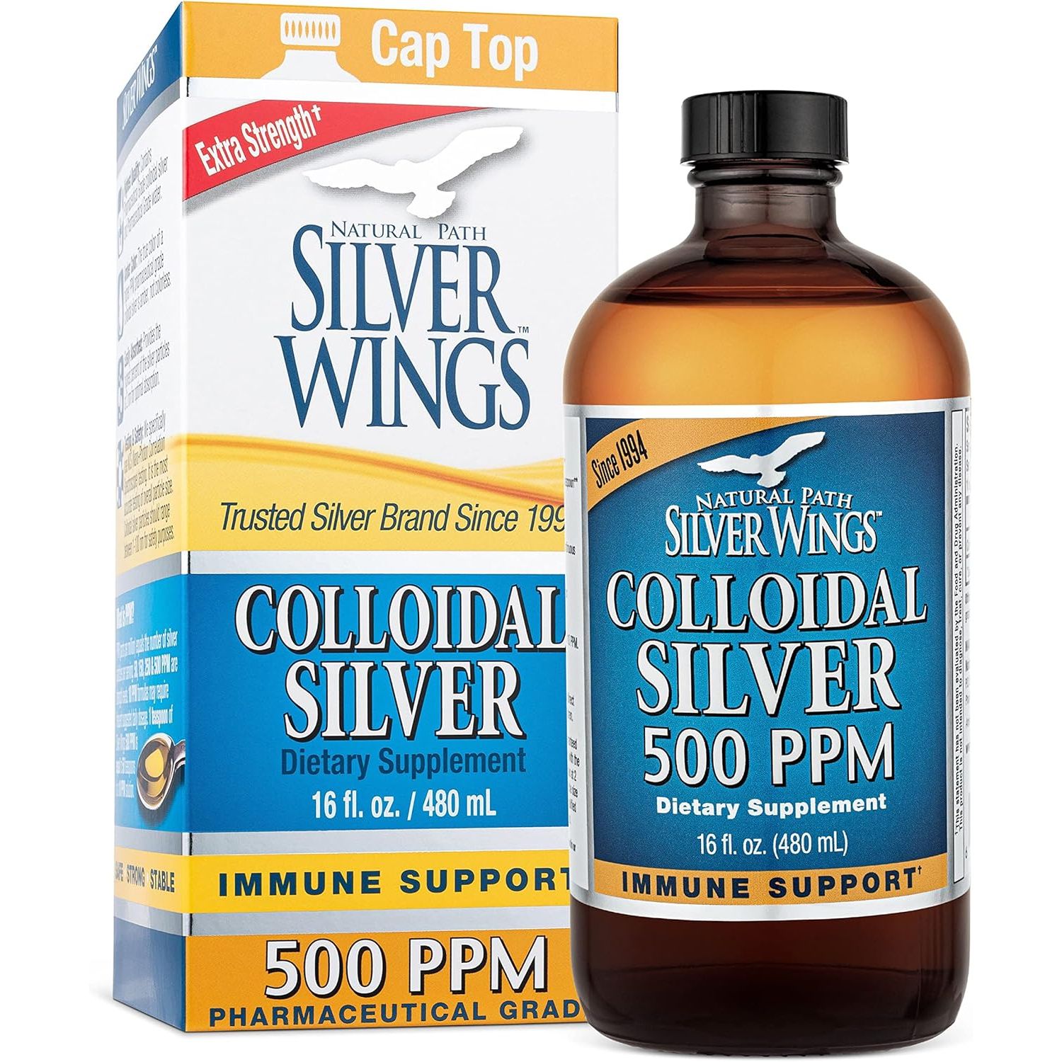 Buy now Natural Path Silver Wings Colloidal Silver 500PPM, Amber Brown Liquid Immune Support, 1 Fl Oz (Pack of 1) 16.23 Fl Oz (Pack of 1) at indiglob india