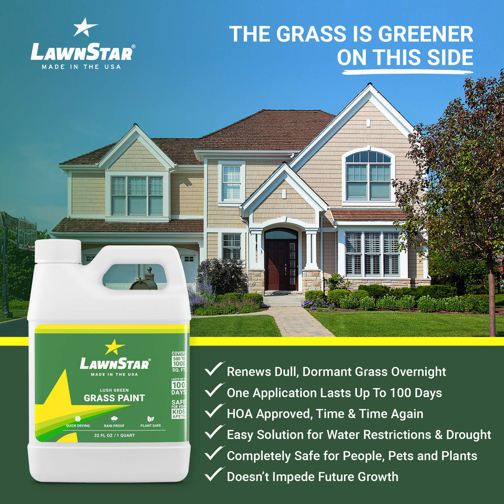 Grass Paint for Lawn, Ideal for Dormant, Patchy or Faded Gardens, 32oz