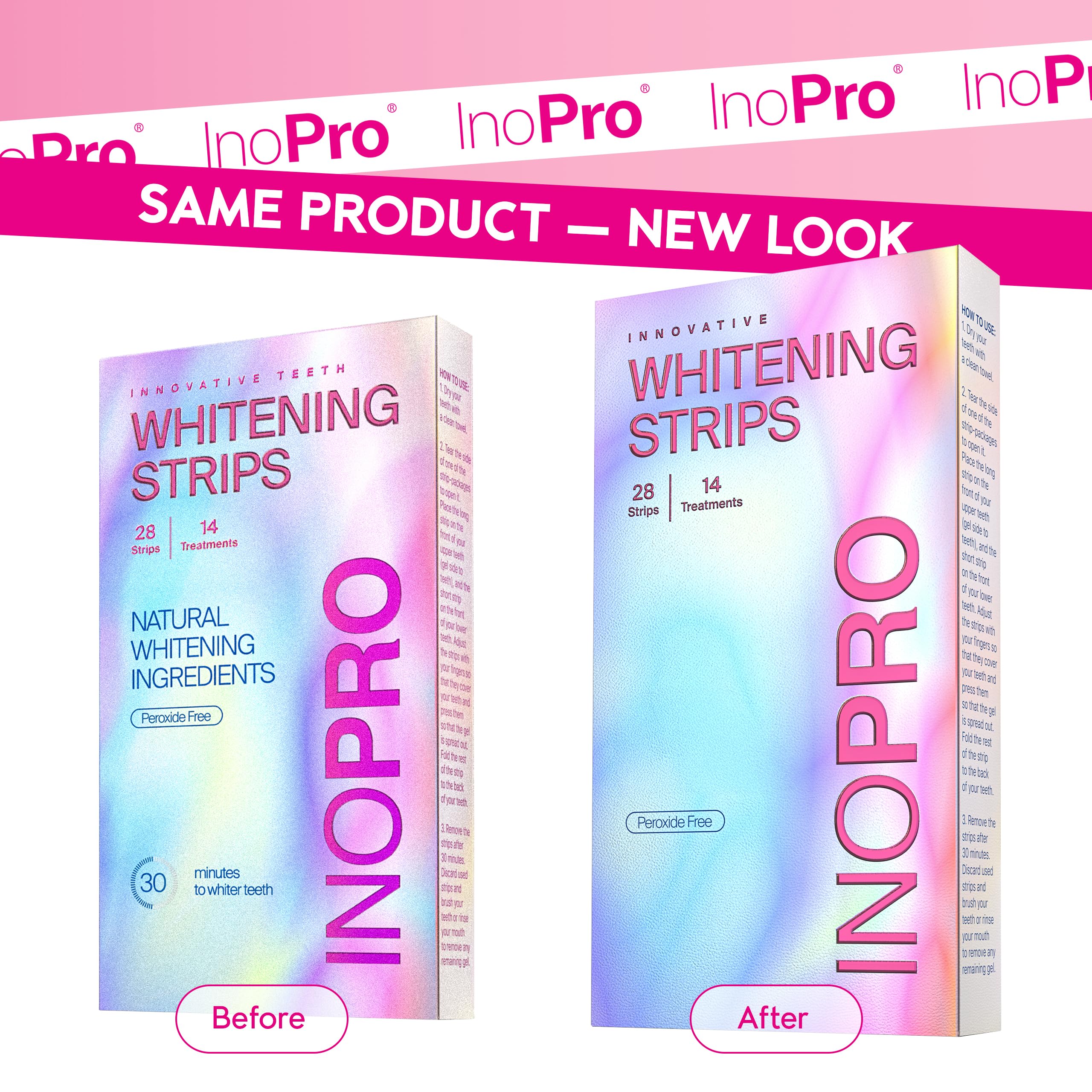 Buy now InoPro Teeth Whitening Strips 14 Treatments Kit - Enamel Safe Teeth Whitener, Peroxide-Free, Green White Strips for Teeth Whitening with Arbutin, Coconut Oil, Deep Stains Removal (28 Strips) at indiglob india