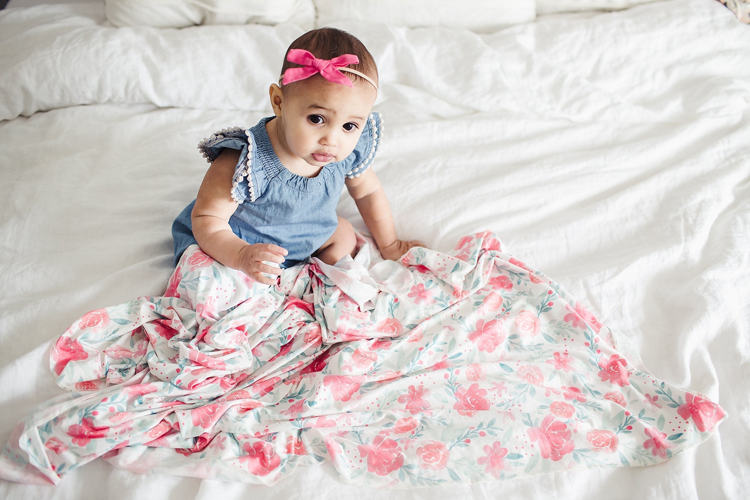 Buy now Copper Pearl Large Premium Knit Baby Swaddle Receiving Blanket June at indiglob india