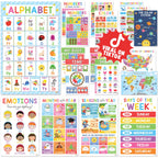 Buy now BEAWART 18 Laminated Educational Posters For Toddlers, Preschool Posters for Classroom, Kindergarten Wall Decor, PreK Learning Materials Alphabet Number Chart at indiglob india