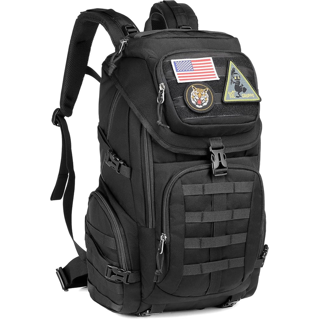 Buy now Wotony military tactical backpack nylon military MOLLE backpack 3-day Assault bag 27L backpack for men, used for outdoor hiking, camping and hunting (All black) at indiglob india