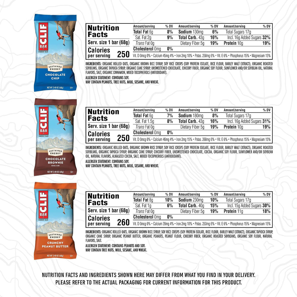 CLIF BAR Protein Energy Bars, Variety Pack, 3 Flavors, 30ct