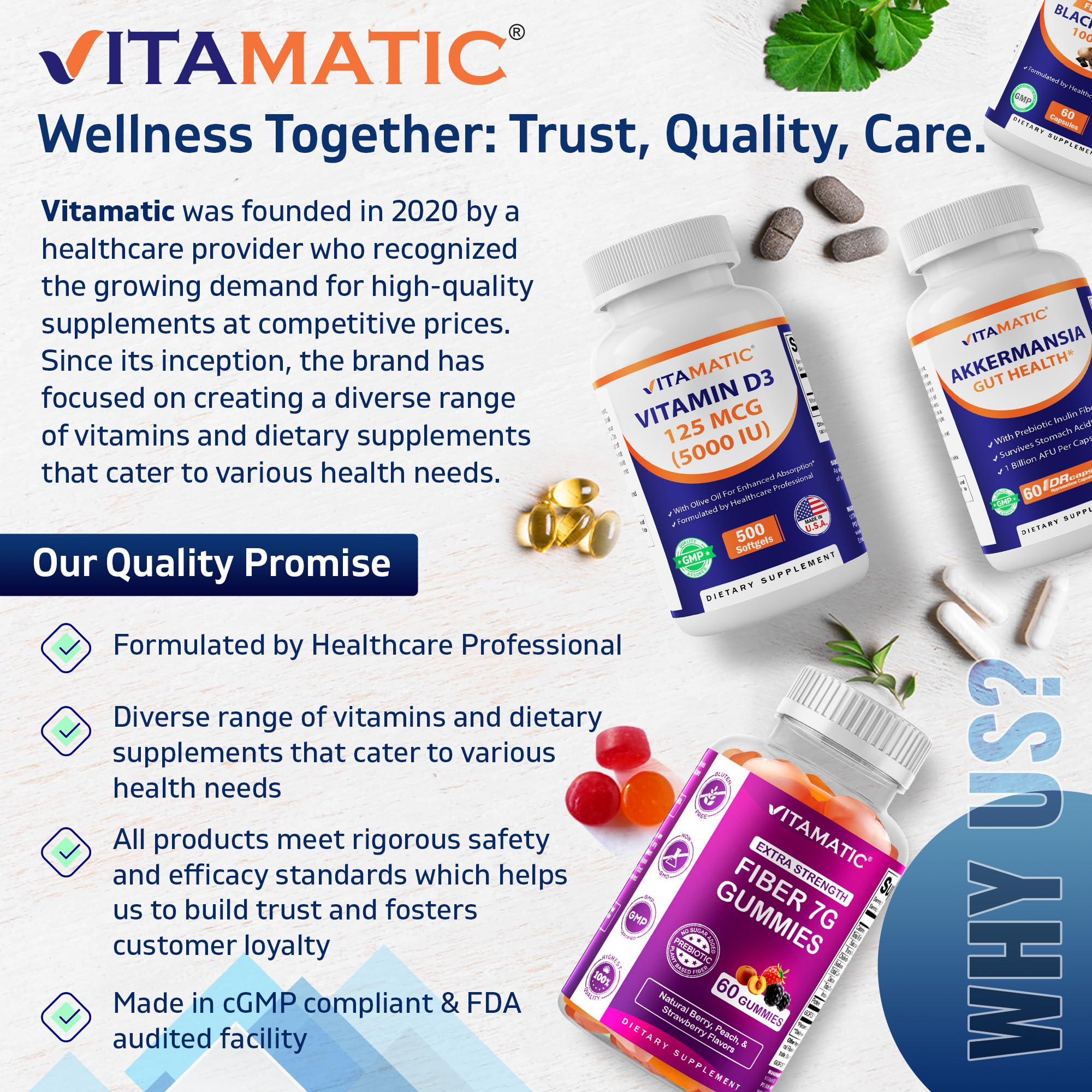 Vitamatic Magnesium Citrate 500mg per Serving - 180 Vegetarian Capsules (Provides 150 mg of Elemental Magnesium) - Added B6 for Maximum Absorption - Supports Muscle, Joint, and Heart Health*