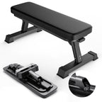 Finer Form Foldable Flat Weight Bench for Home Gym, 1,000 lb Capacity