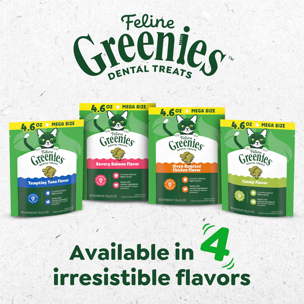 Buy now Greenies Cat Treats, Veterinarian-Recommended Adult Natural Dental Cat Treats, Tempting Tuna Flavor, 21 oz. Tub at indiglob india