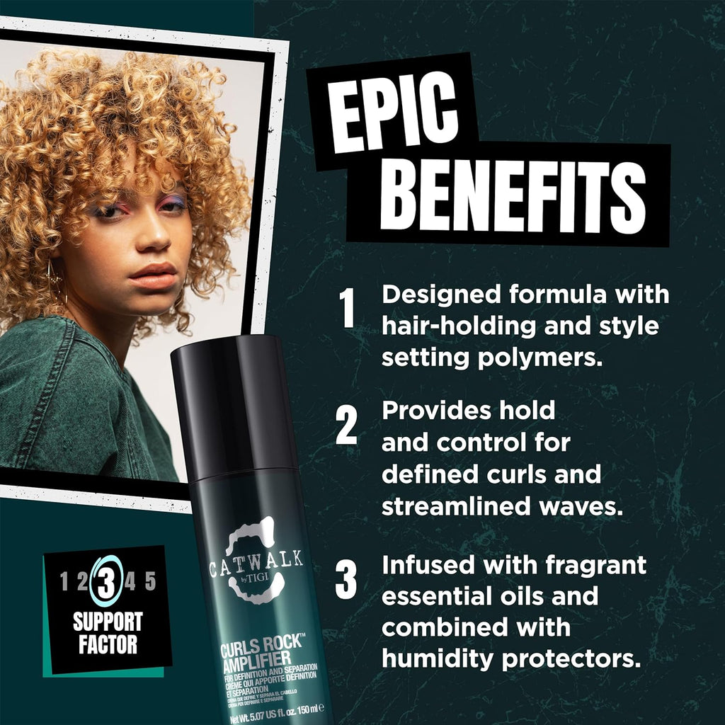 Buy now Catwalk by TIGI Curls Rock Amplifier - Premium Curly Hair Cream - For Curl Hold & Frizz Protection - For Wavy & Curly Hair - Finish on Wet Hair & Air Dry - 5.07 fl oz (2 Pack) at indiglob india