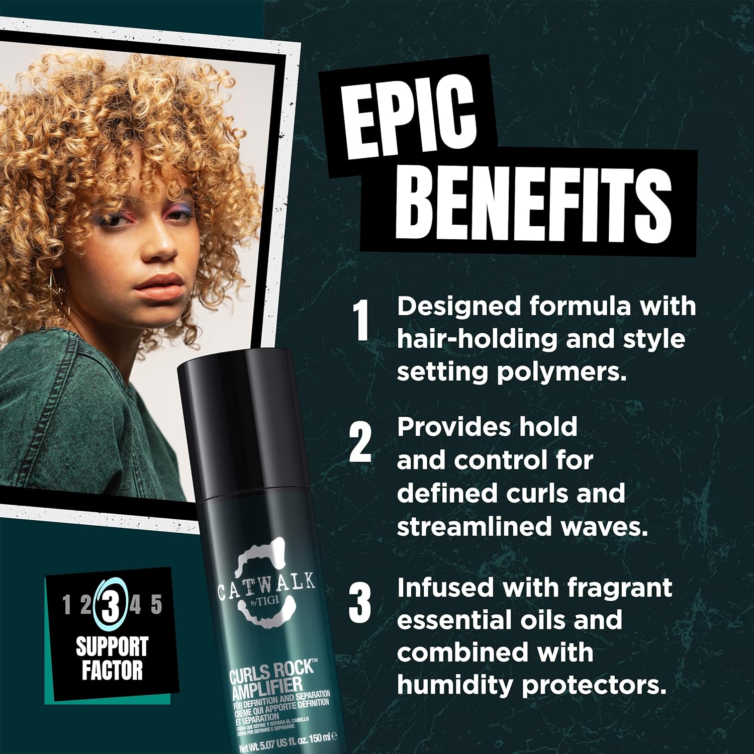 Buy now Catwalk by TIGI Curls Rock Amplifier - Premium Curly Hair Cream - For Curl Hold & Frizz Protection - For Wavy & Curly Hair - Finish on Wet Hair & Air Dry - 5.07 fl oz (2 Pack) at indiglob india