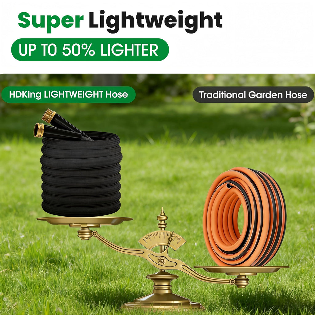 Garden Hose 50FT, Non-Expanding Water Hose Ultra Lightweight