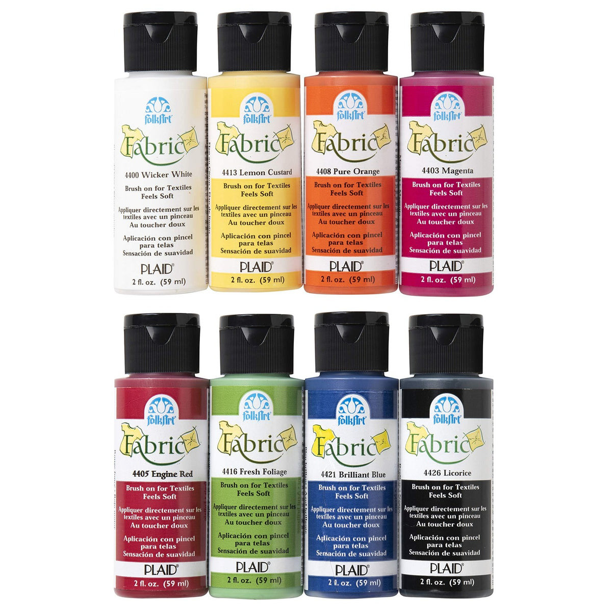 FolkArt Brush on Fabric Acrylic Paint Beginner Set (2-Ounce),
