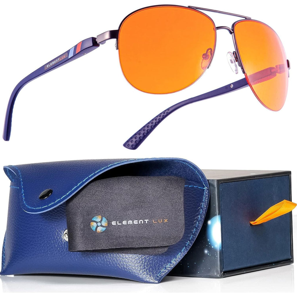 Buy now Blue Light Blocking Glasses Amber Lenses - For Better Sleep, Gaming, Eye Strain, Computer at indiglob india