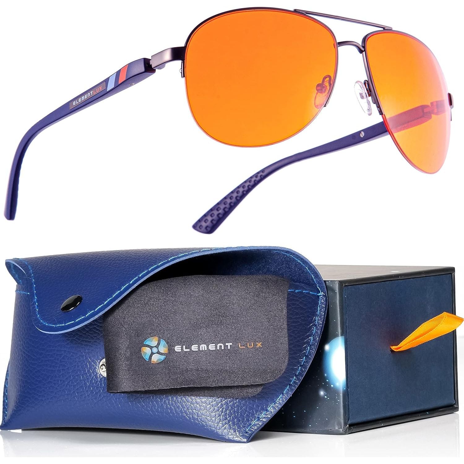 Buy now Blue Light Blocking Glasses Amber Lenses - For Better Sleep, Gaming, Eye Strain, Computer at indiglob india