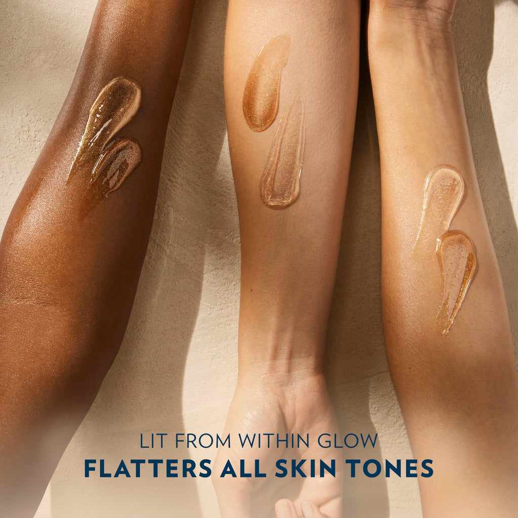 Vaseline Glazed and Glisten Sunlit Glow Body Gel Oil Vanilla Cocoa Shimmering with Ultra-Hydrating Lipids and 100% Pure Cocoa Butter, 6.8 Oz