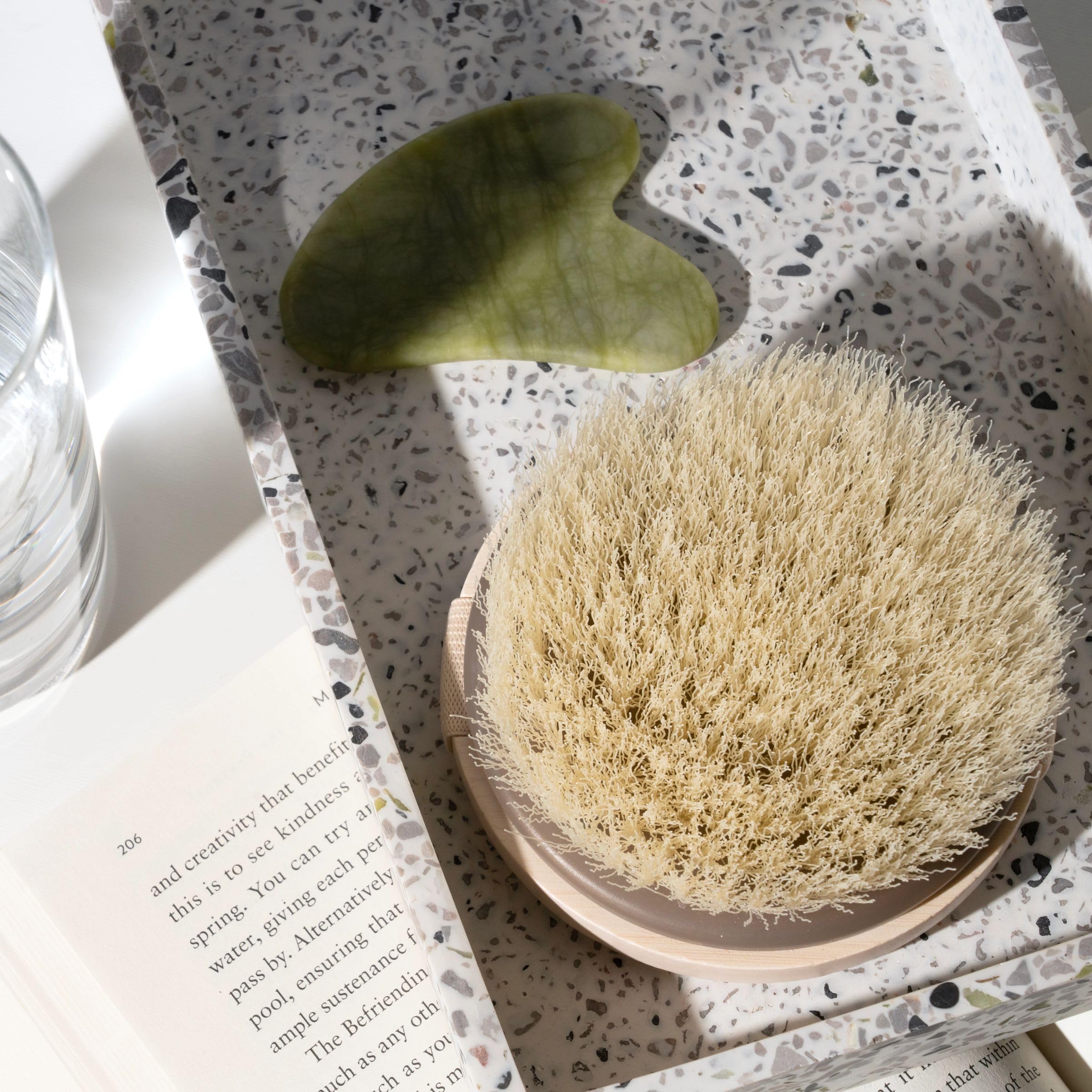 EcoTools Dry Body Brush for Dry Brushing, Smooth Skin, 1 Count | Soft, glowing skin, body scrub brush, leg exfoliator, travel size, bamboo handle