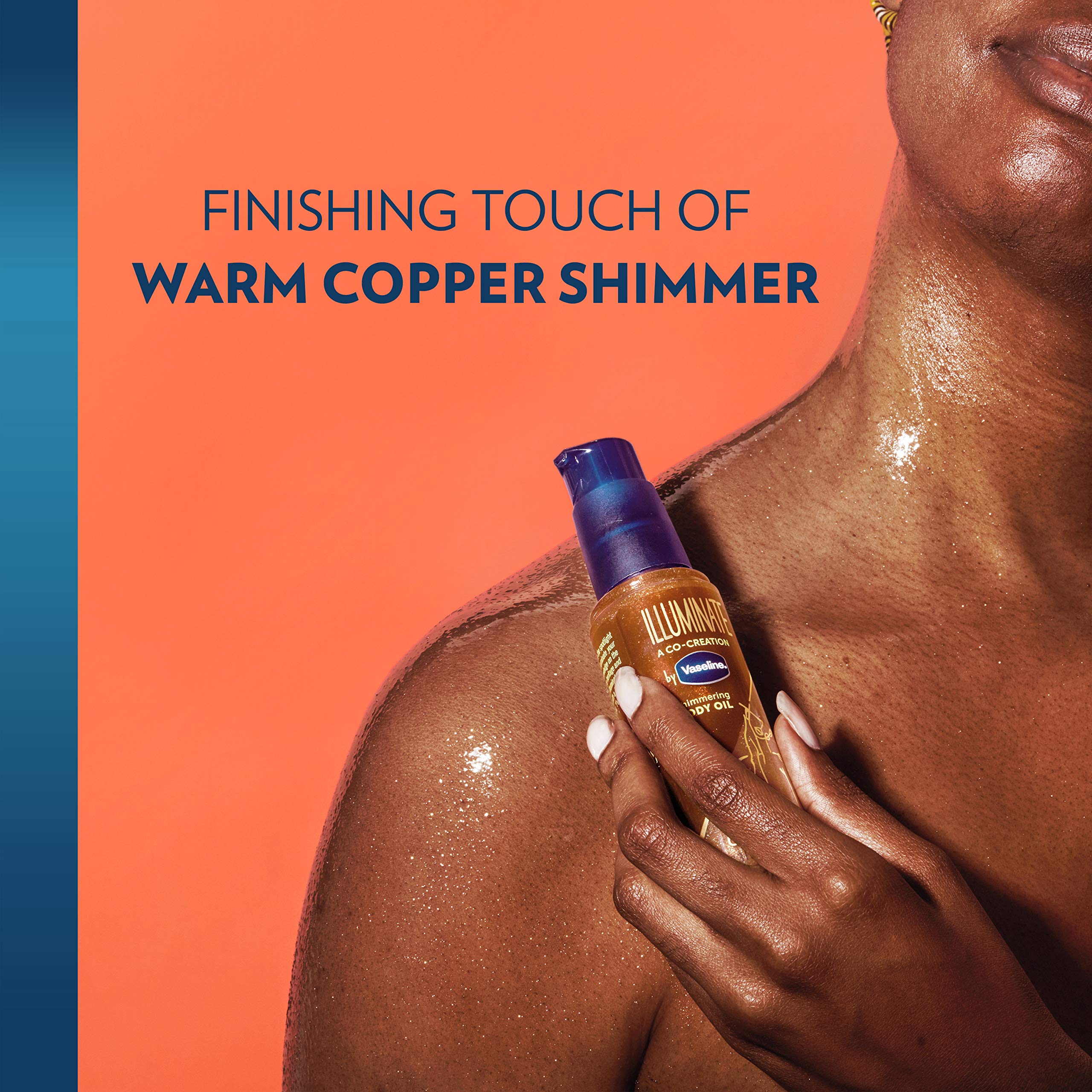 Vaseline Illuminate Me Shimmering Body Oil Created for Melanin Rich Skin, Illuminates Skin with Finishing Touch of Shimmer for Glowing Skin 3.3 oz | Illuminates Skin with Finishing Touch of Shimmer For Glowing, Moisturized Skin
