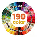 190 Skeins Rainbow Color Embroidery Floss Friendship Bracelet String Cross Stitch Embroidery Thread Cotton Floss Bracelet Yarn, Craft Floss