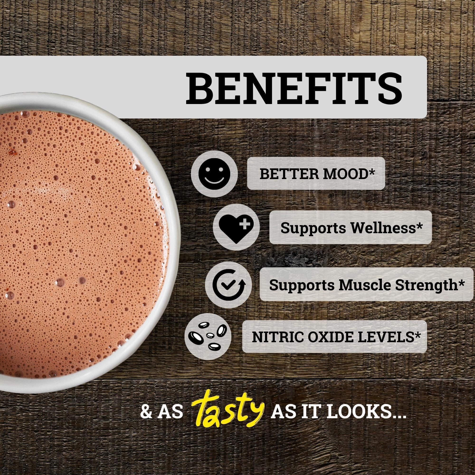 Black Forest High Flavanol Cocoa Powder - 1200mg Flavanols & Flavonoids with 600mg Epicatechin - 10X Concentrated Dark Cocoa Extract for Nitric Oxide and Wellness Support - Non-GMO Vegan