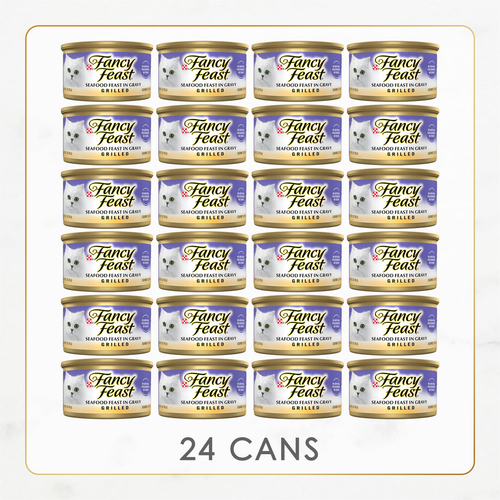 Purina Fancy Feast Grilled Seafood Feast Wet Cat Food in Gravy (24)3oz Cans