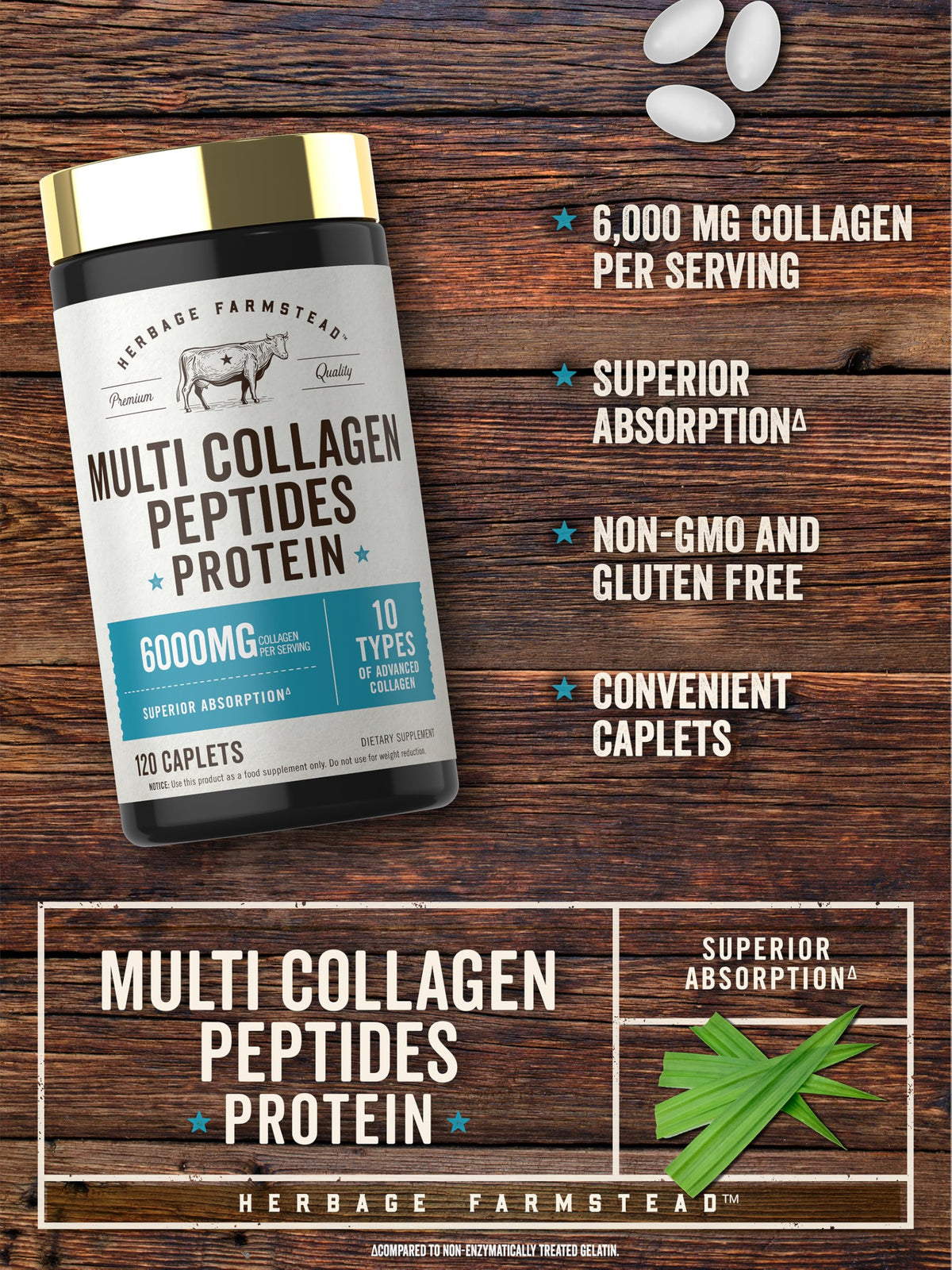 Carlyle Multi Collagen Peptides 6000mg | 120 Caplets