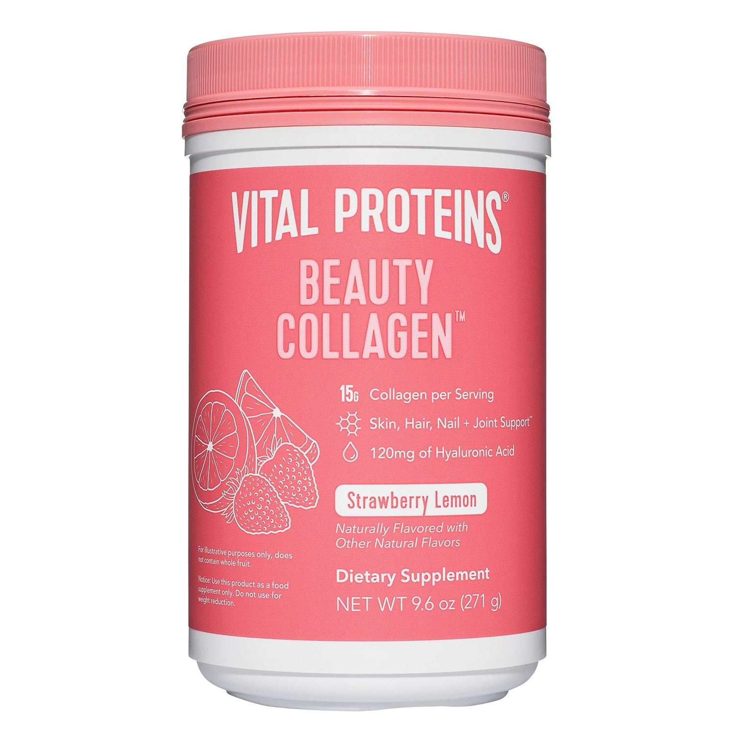 Buy now Vital Proteins Beauty Collagen (Strawberry Lemon, Canister) - 120mg of Hyaluronic Acid and 15g of Collagen Per Serving at indiglob india