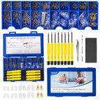 Upgraded All-in-One Magnetic Eyeglass Repair Tool Kit with Screws, Glasses Fixing Kit with Precision Screwdriver Set, Eyeglass Nose Pads and Tweezer for Travel, Gift, Christmas