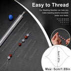 18 Pcs Collapsible Beading Needles for Seed Beads, Big Eye Beading Needle for Jewelry Making with Bottle