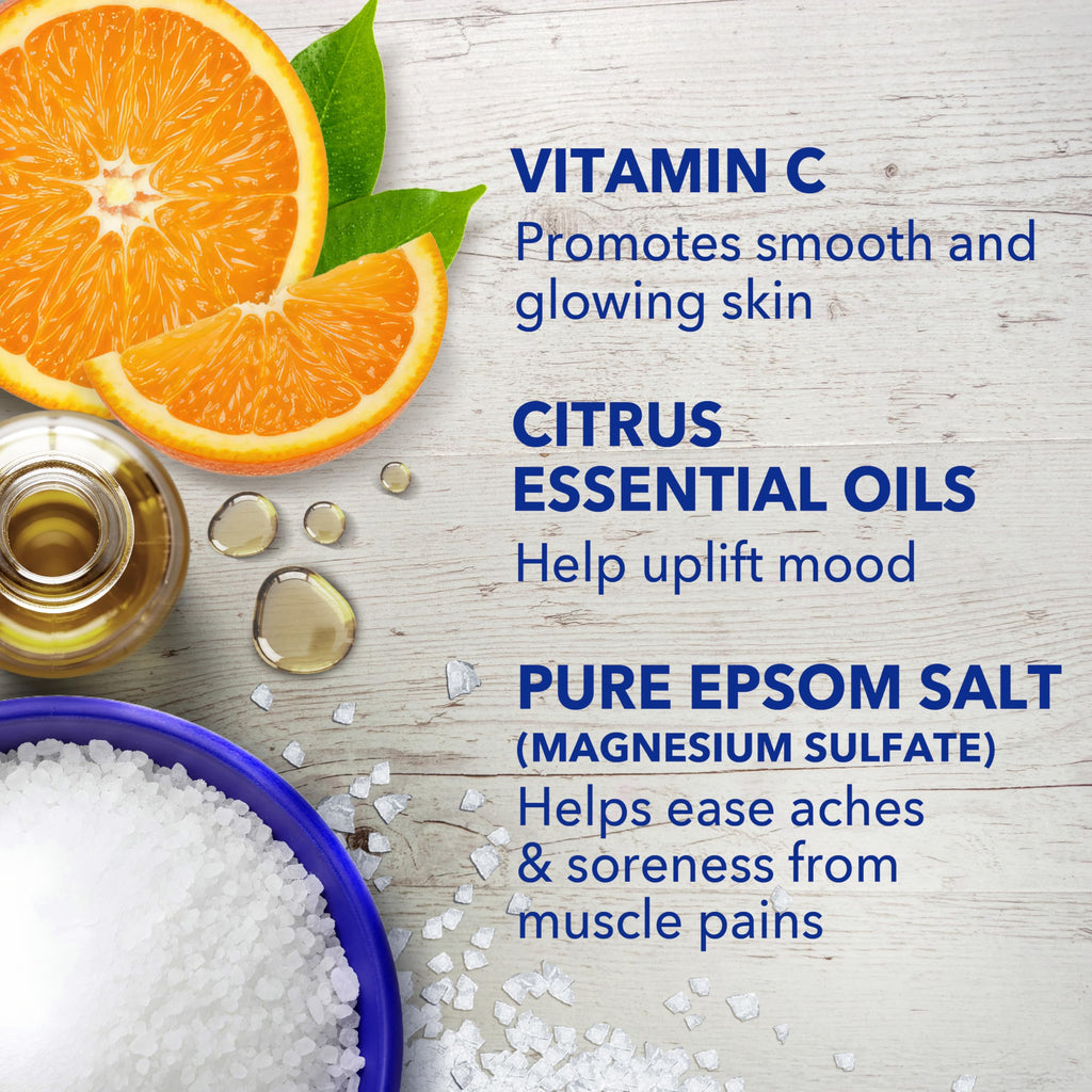 Dr Teal's Pure Epsom Magnesium Salt Soak, Glow & Radiance with Vitamin C & Citrus Essential Oils, 3 lbs