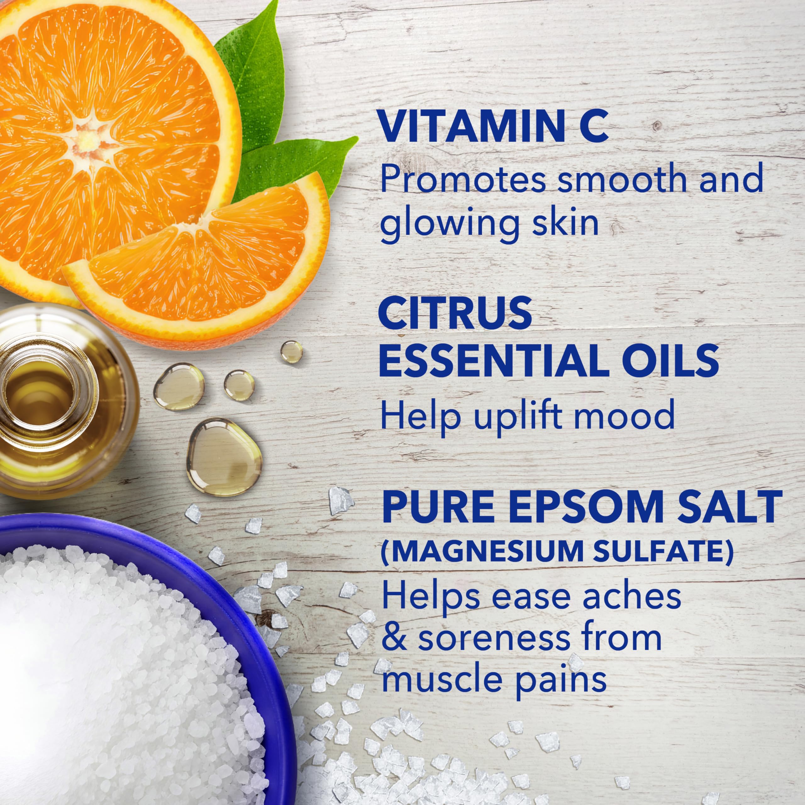 Dr Teal's Pure Epsom Magnesium Salt Soak, Glow & Radiance with Vitamin C & Citrus Essential Oils, 3 lbs