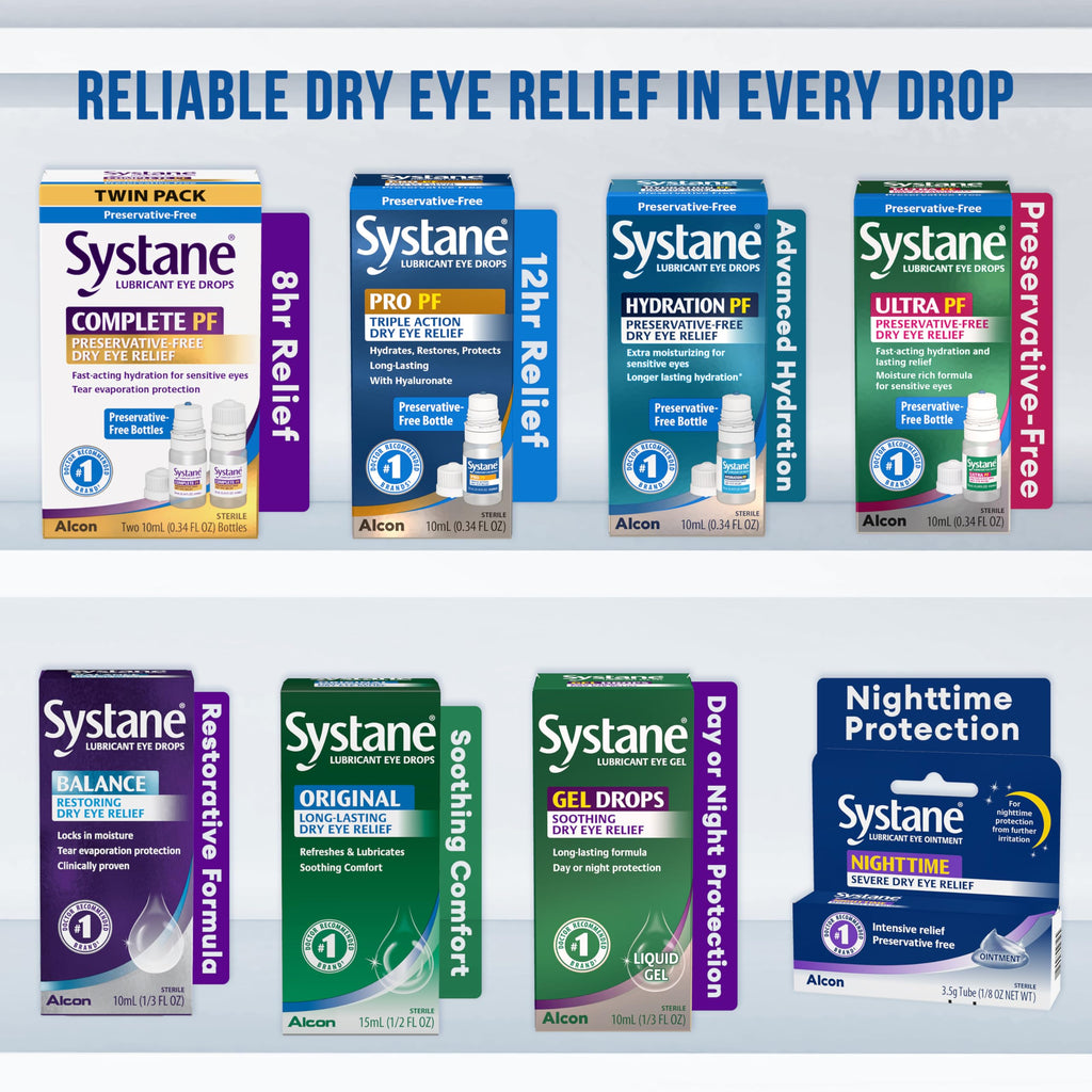 Systane Complete Preservative Free Lubricating Dry Eye Drops, 0.34 Fl Oz