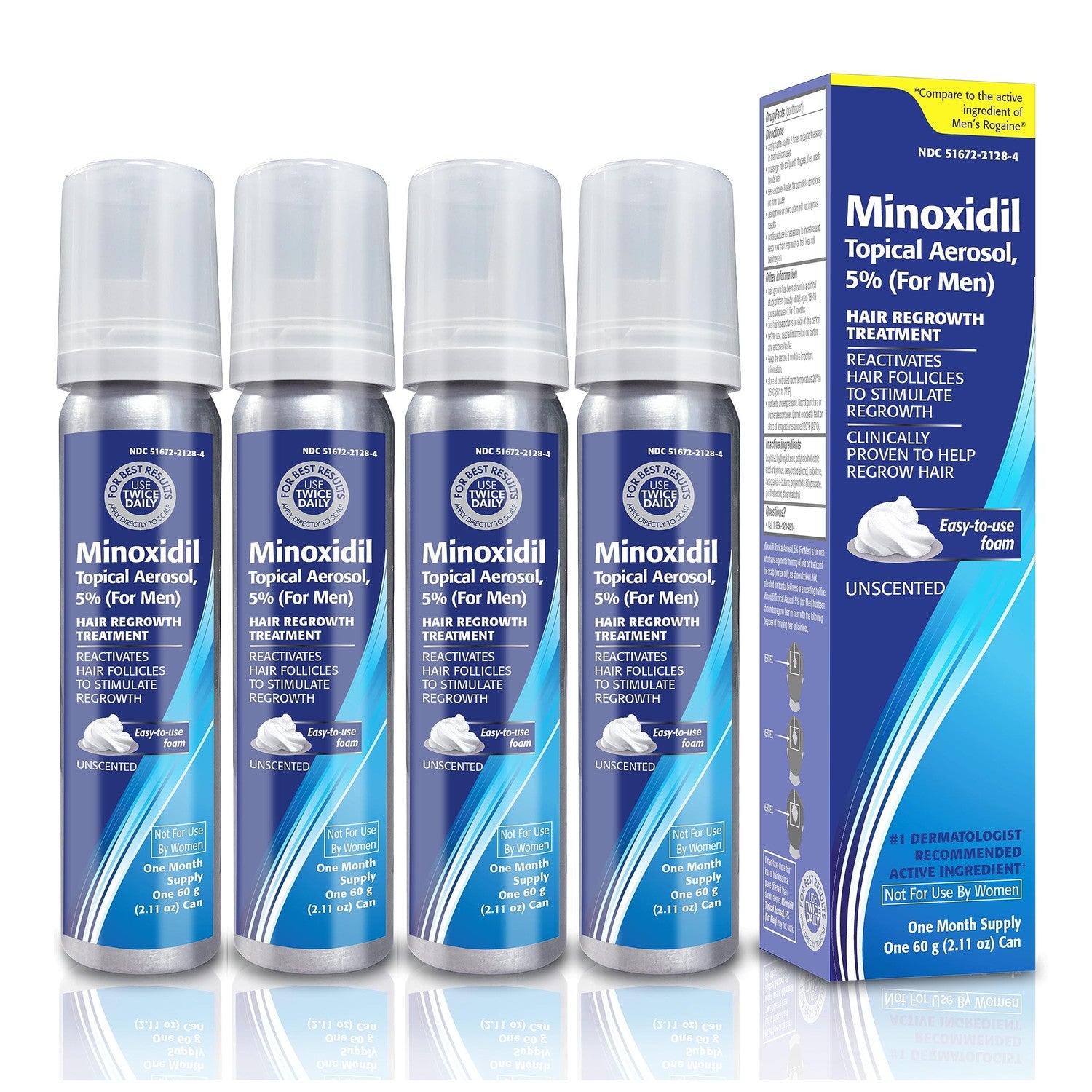 Minoxidil for Men, 2.11 Oz (1 Month Supply) Clinically Proven to Regrow Hair, Topical Aerosol Foam 5%, Hair Thinning Treatment