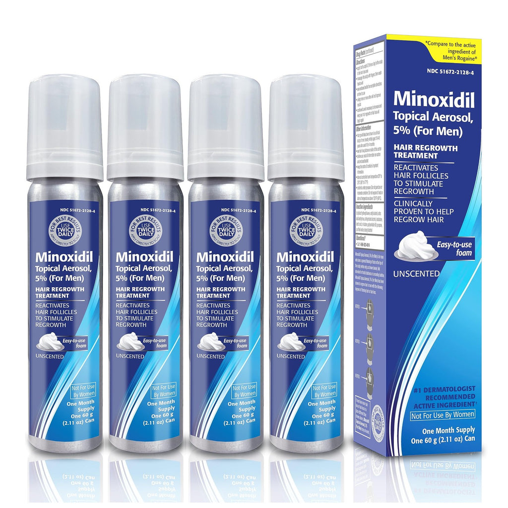 Minoxidil for Men, 2.11 Oz (1 Month Supply) Clinically Proven to Regrow Hair, Topical Aerosol Foam 5%, Hair Thinning Treatment