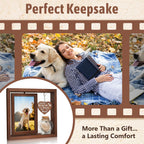 Dog Memorial Gifts for Loss of Pet - Rotating Wooden Frame for 4x6 Photo & Fur Hair Jar - Sympathy Gift for Pet Bereavement, Remembrance Keepsake - Rainbow Bridge Gift for Dog Lovers & Cat Lovers