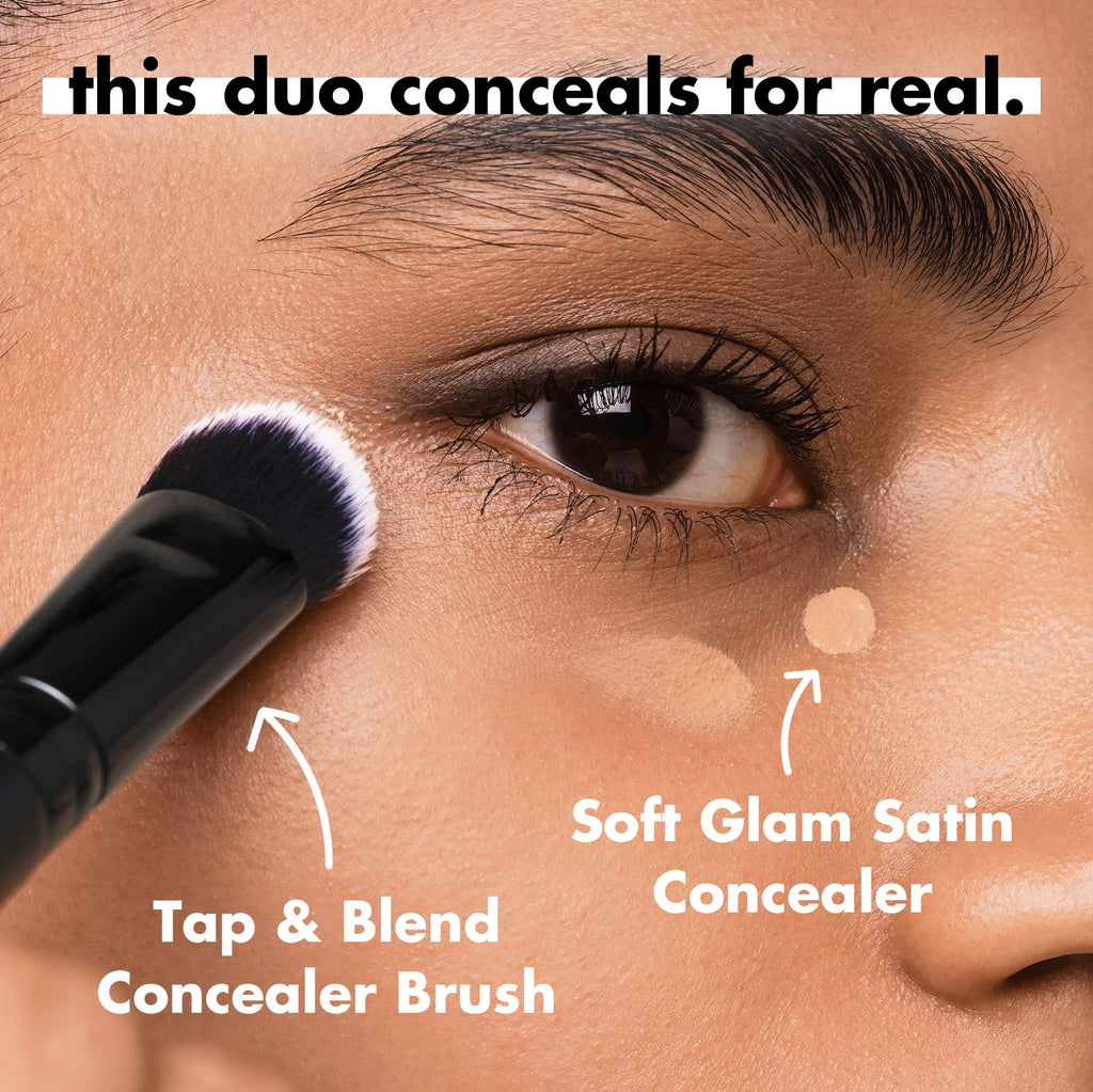 Buy now e.l.f. Tap & Blend Concealer Brush, Covers Blemishes & Dark Spots For An Airbrushed Finish With A Precision Tip, Synthetic, Vegan, & Cruelty-Free at indiglob india