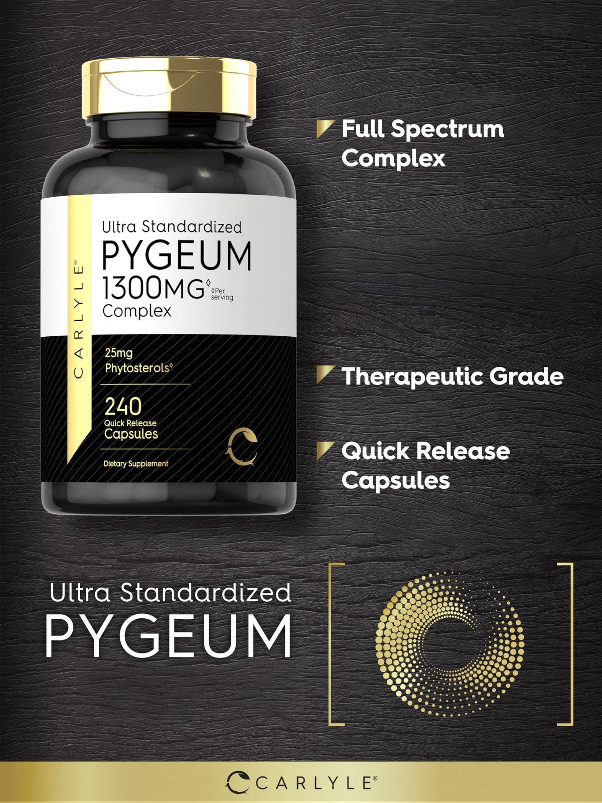 Carlyle Pygeum Supplement | 240 Capsules | with Africanum Bark Extract