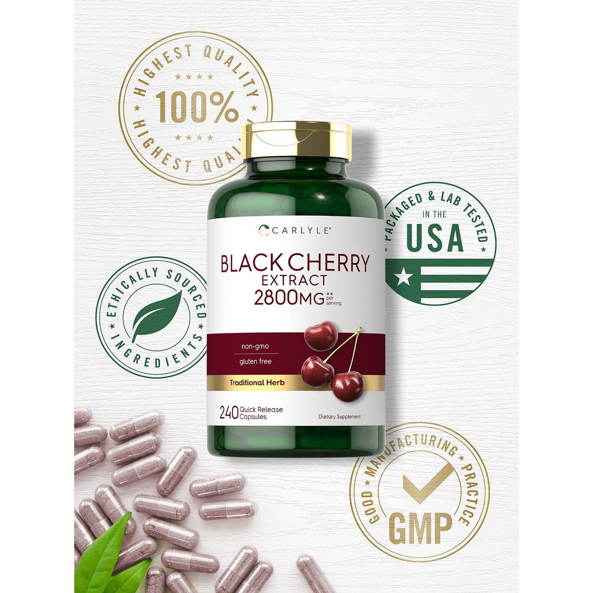 Carlyle Black Cherry Extract Concentrate | 240 Capsules