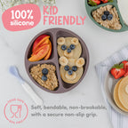 ChériKid Toddler Plates with Suction, Silicone Suction Plates for Baby