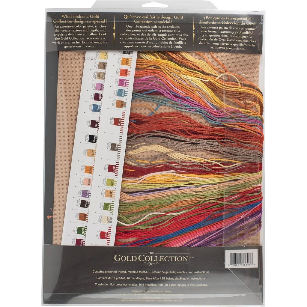 Buy now Dimensions Gold Collection Counted Cross Stitch Kit, Parrot Tulips, 14 Count Black Aida, 12'' x 15'' at indiglob india
