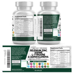 Clean Nutra Selenium 300mcg Iodine 500mcg Thyroid Support for Women & Men | L Tyrosine 500mg Ashwagandha Supplement Bladderwrack, Turmeric, Kelp, Schisandra Zinc Pills Capsule Supplements