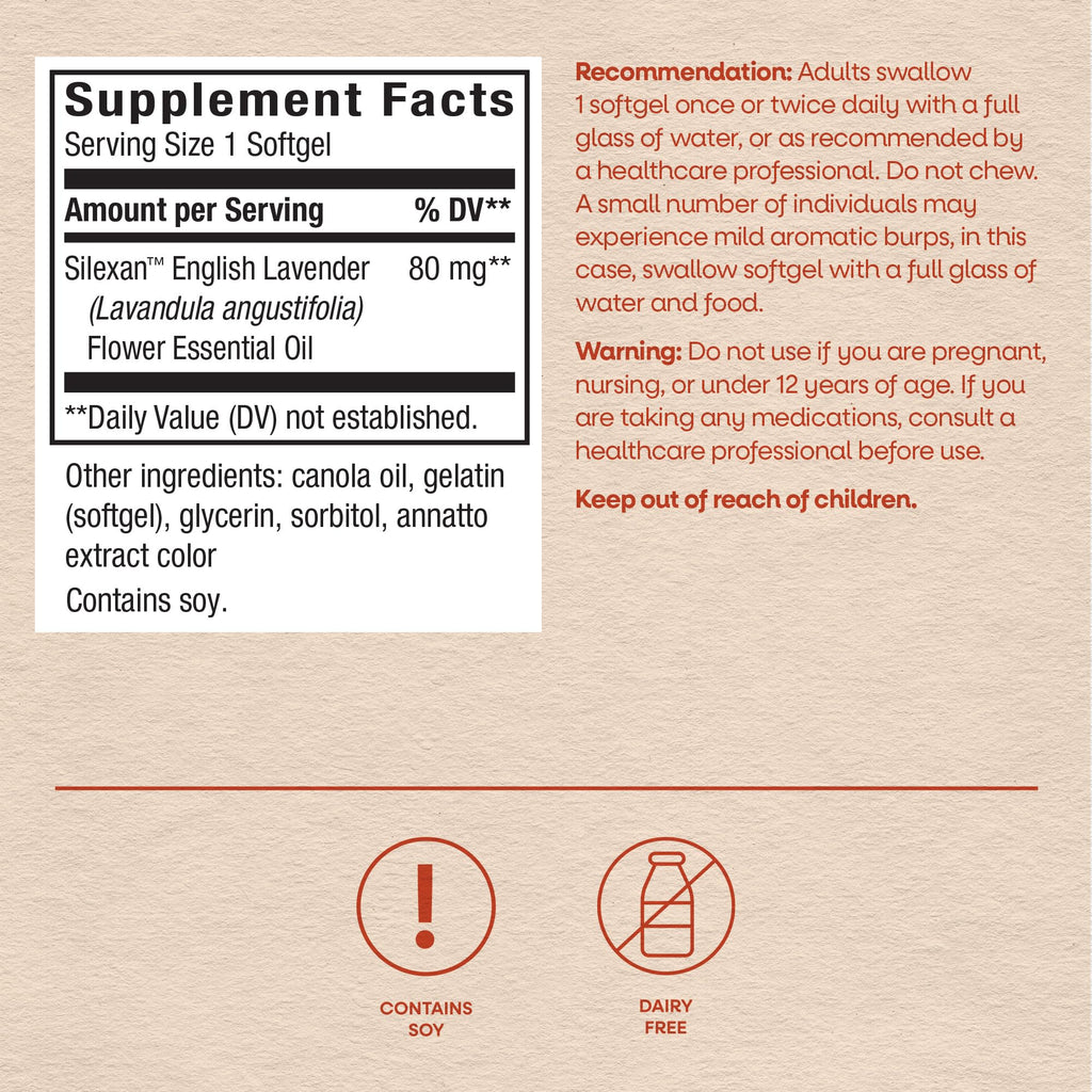 Nature's Way CalmAid Lavender Oil Supplement, Calm & Stress Support*, 90 ct | Clinically Studied Silexan Lavender Oil, Non-Drowsy, Daily Softgels, 3 Month Supply