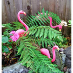 Buy now GIFTEXPRESS Pink Flamingos Yard Decorations - 4 Pack Small 14" Tall Plastic Flamingo Statue w/Metal Stakes - Lawn Ornaments & Garden Decor for Outdoor Parties at indiglob india