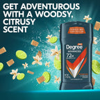 Buy now Degree Men Antiperspirant Deodorant Adventure Freshness and Odor Protection Deodorant for Men 2.7 Oz, (Pack of 4) Woodsy, Stick at indiglob india