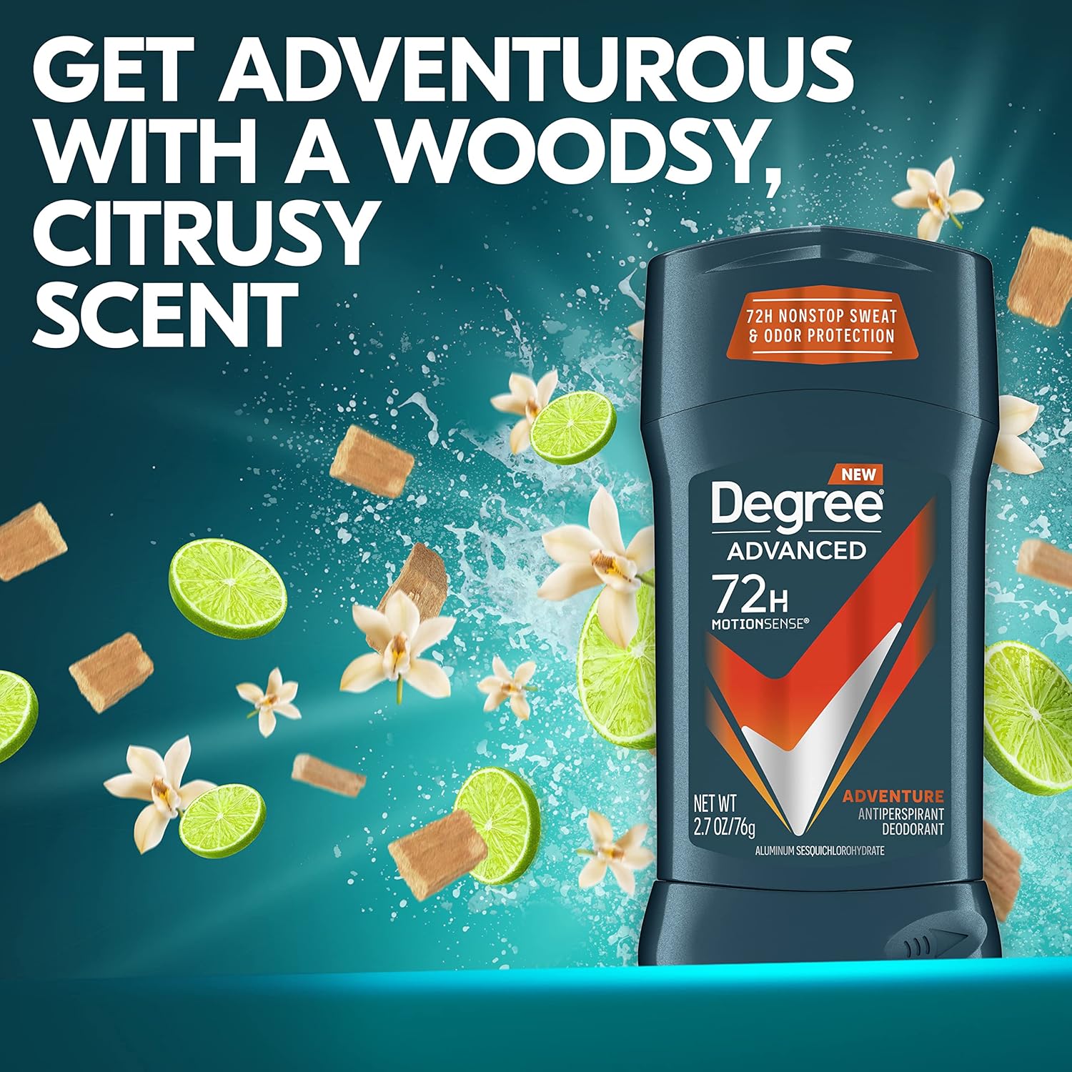 Buy now Degree Men Antiperspirant Deodorant Adventure Freshness and Odor Protection Deodorant for Men 2.7 Oz, (Pack of 4) Woodsy, Stick at indiglob india